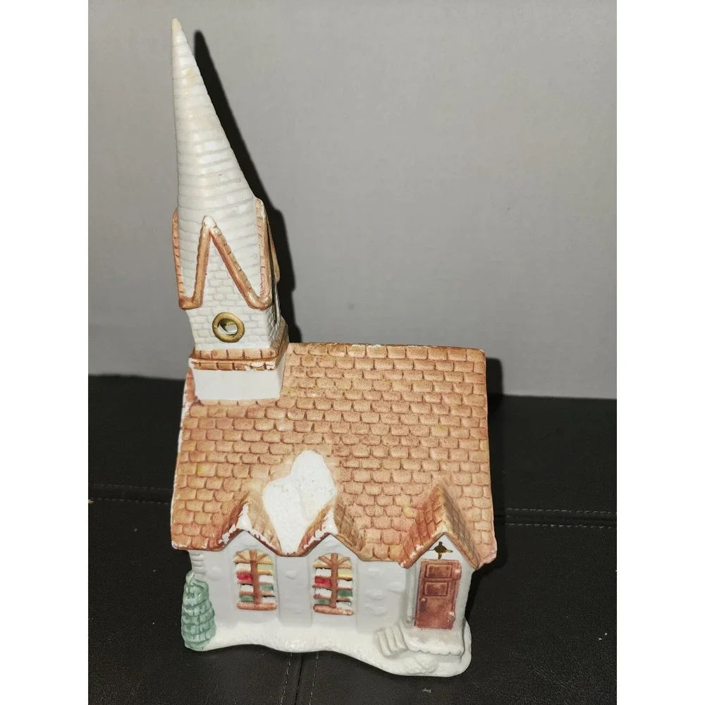 Vintage‎ 1989 NOMA Dickensville Church Porcelain Light House No Cord